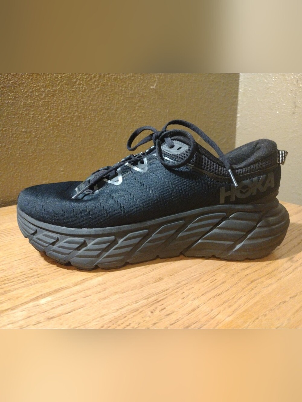 Hoka One One Womens Size 8.5 B. Gaviota 3 Triple Black. Max Cushion/Stability
